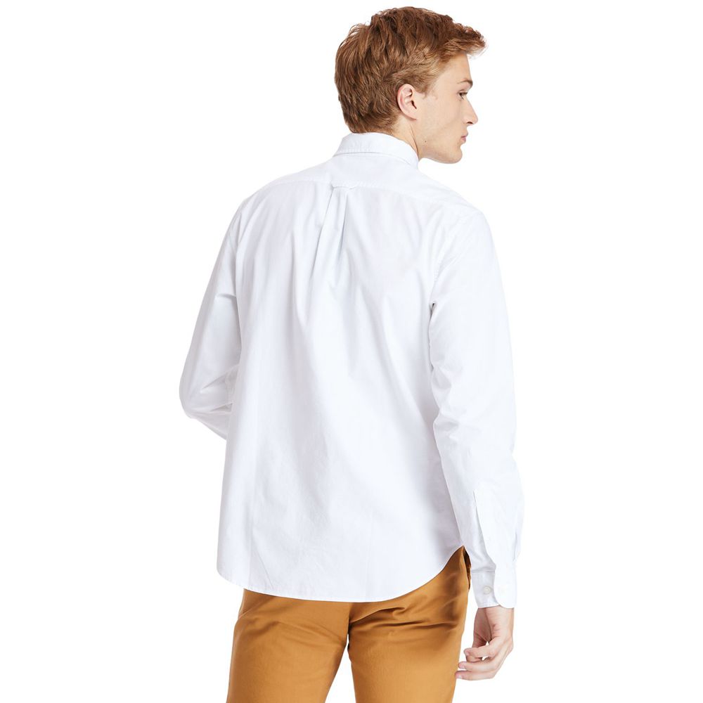 Camisa Timberland Hombre Pleasant River Stretch Oxford Blancas - Chile IAD-517920